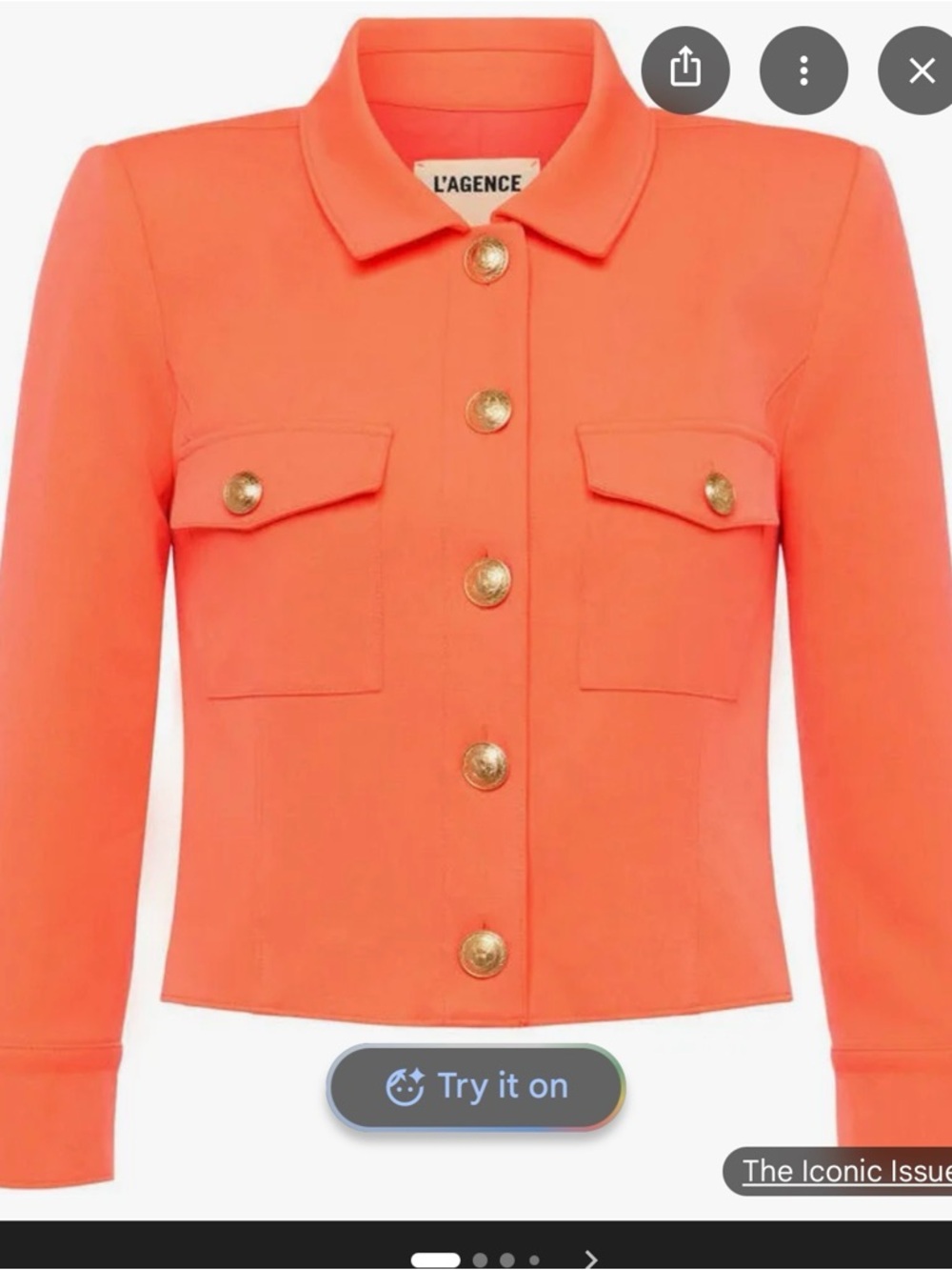 L'AGENCE Kumi Coral-Red Tailored Blazer